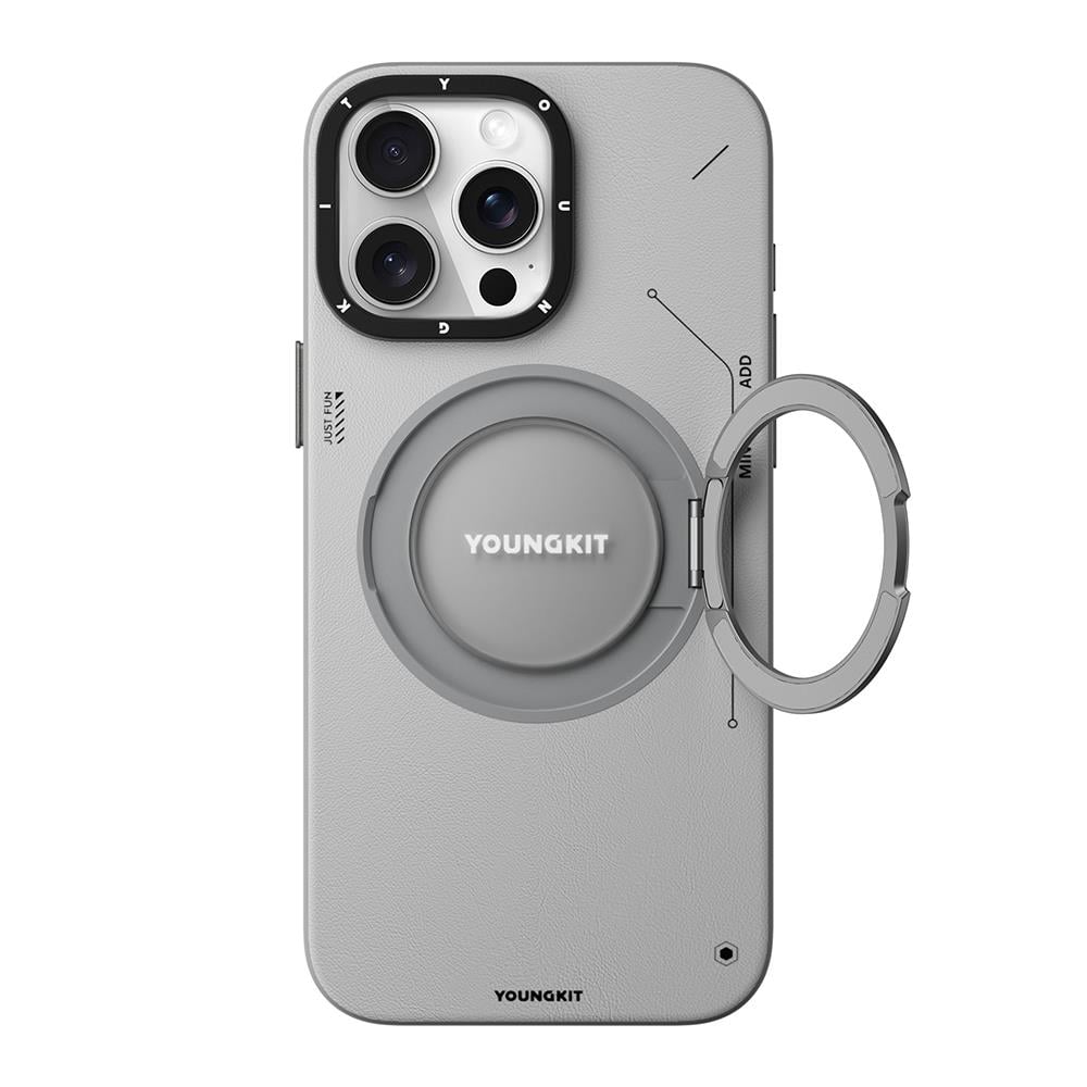 Apple iPhone 15 Pro Max Kılıf M-safe Şarj Özellikli Youngkit Rock Sand Serisi Kapak