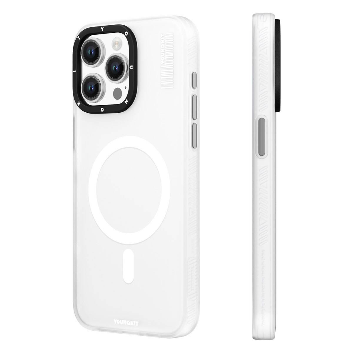 Apple iPhone 15 Pro Max Kılıf M-safe Şarj Özellikli Youngkit Hidden Sand Serisi Kapak