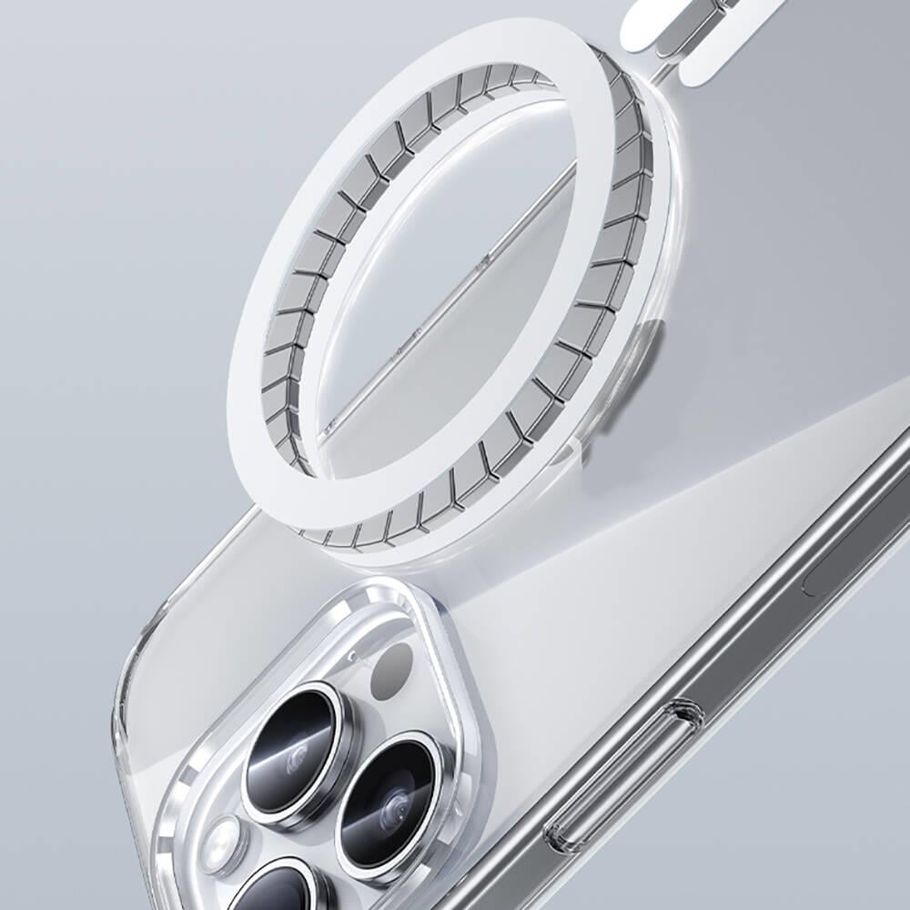Apple iPhone 15 Pro Max Kılıf M-safe Şarj Özellikli Airbagli Şeffaf Benks LucentPro Serisi Kapak