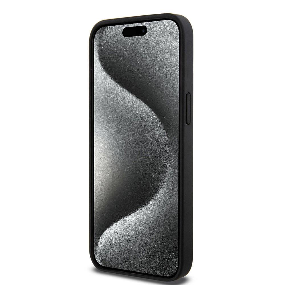 Apple iPhone 15 Pro Max Kılıf Mercedes Benz Orjinal Lisanslı M-safe Şarj Özellikli Metal Yıldız Logolu Pürüzsüz Deri Kapak