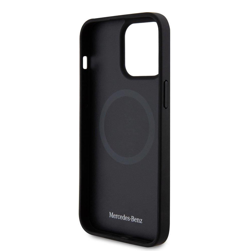 Apple iPhone 15 Pro Max Kılıf Mercedes Benz Orjinal Lisanslı M-safe Şarj Özellikli Alüminyum Arka Yüzey Metal Yıldız Logolu Kapak