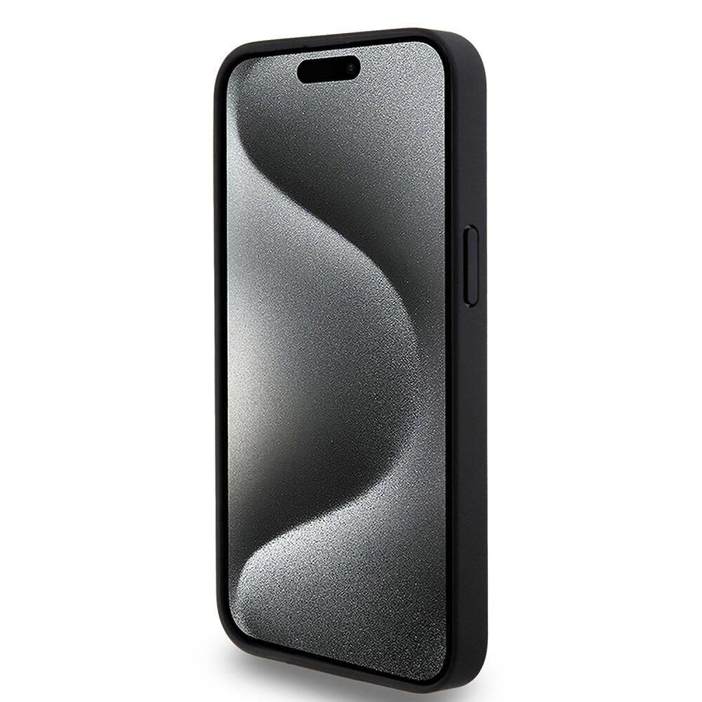 Apple iPhone 15 Pro Max Kılıf Mercedes Benz Orjinal Lisanslı M-safe Şarj Özellikli Mühürlü Yıldız Desenli ve Logolu Deri Kapak