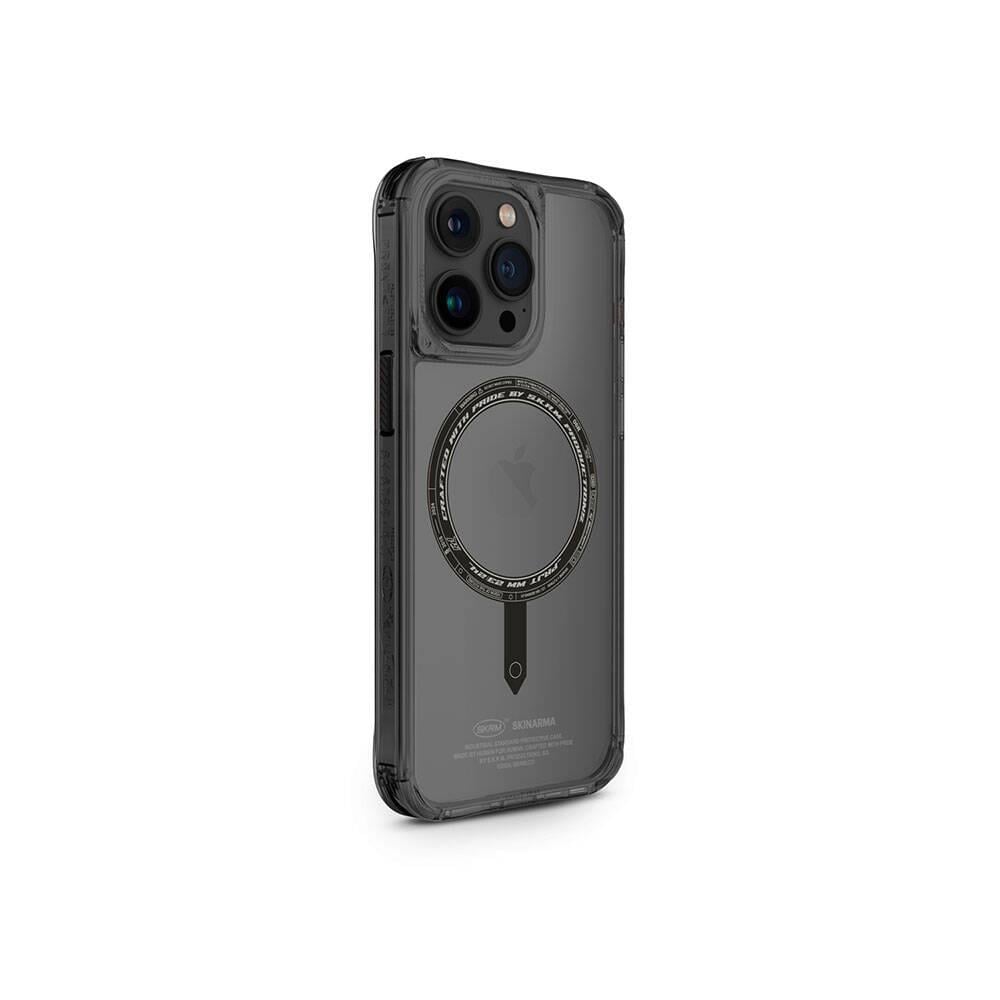 Apple iPhone 15 Pro Max Kılıf SkinArma Şeffaf M-safe Şarj Özellikli Kado Kartlıklı Saido Kapak