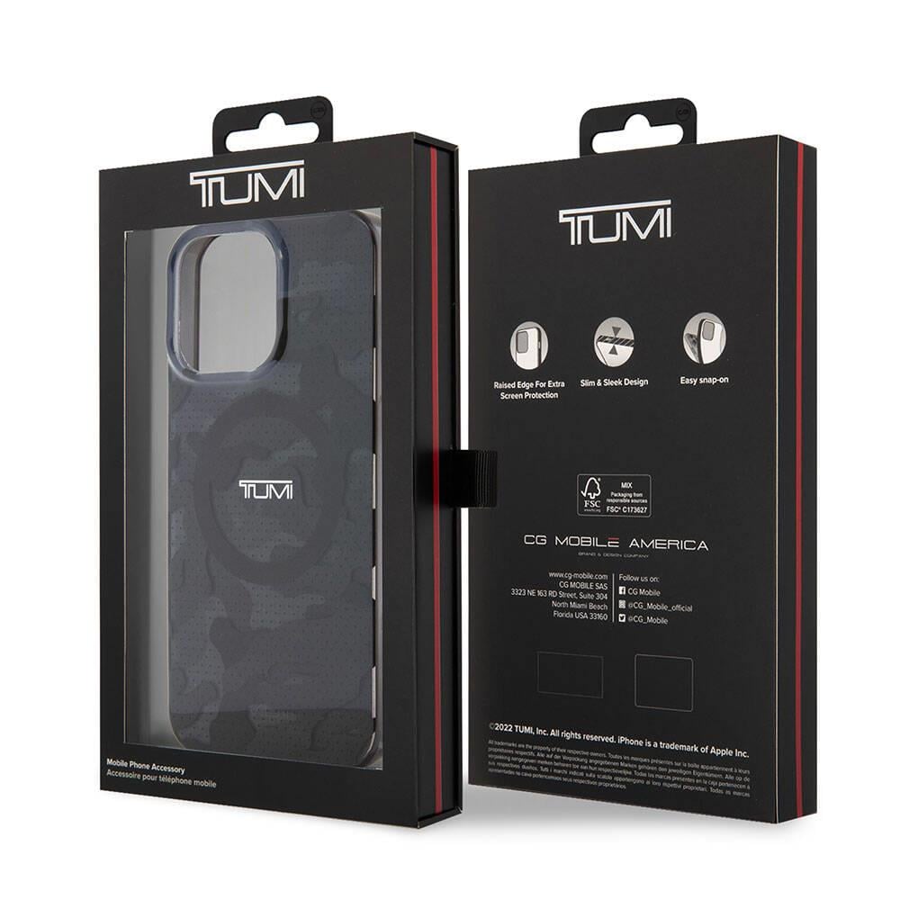 Apple iPhone 15 Pro Max Kılıf TUMI Orjinal Lisanslı M-safe Şarj Özellikli PC TPU Çift Katmanlı Kamuflaj Desenli Kapak