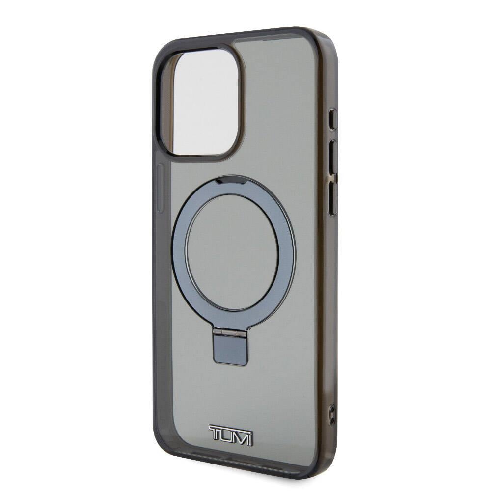 Apple iPhone 15 Pro Max Kılıf TUMI Orjinal Lisanslı M-safe Şarj Özellikli PC TPU Metal Logolu Ring Standlı Kapak