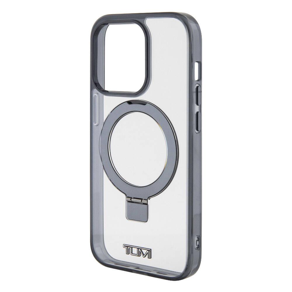 Apple iPhone 15 Pro Max Kılıf TUMI Orjinal Lisanslı M-safe Şarj Özellikli Metal Logolu Ring Standlı Silikon Kapak