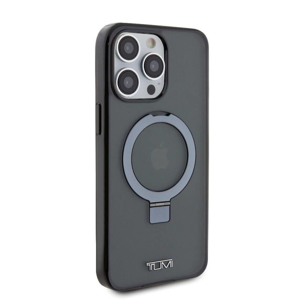 Apple iPhone 15 Pro Max Kılıf TUMI Orjinal Lisanslı M-safe Şarj Özellikli PC TPU Metal Logolu Ring Standlı Kapak