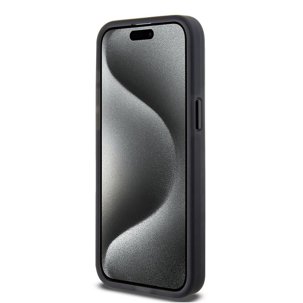 Apple iPhone 15 Pro Max Kılıf TUMI Orjinal Lisanslı M-safe Şarj Özellikli Buzlanmış Saydam Fırça Kamuflajı Desenli Kapak