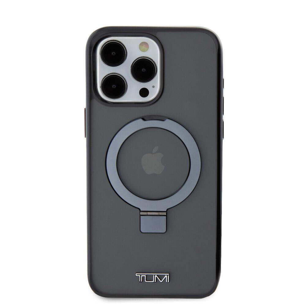 Apple iPhone 15 Pro Max Kılıf TUMI Orjinal Lisanslı M-safe Şarj Özellikli PC TPU Metal Logolu Ring Standlı Kapak