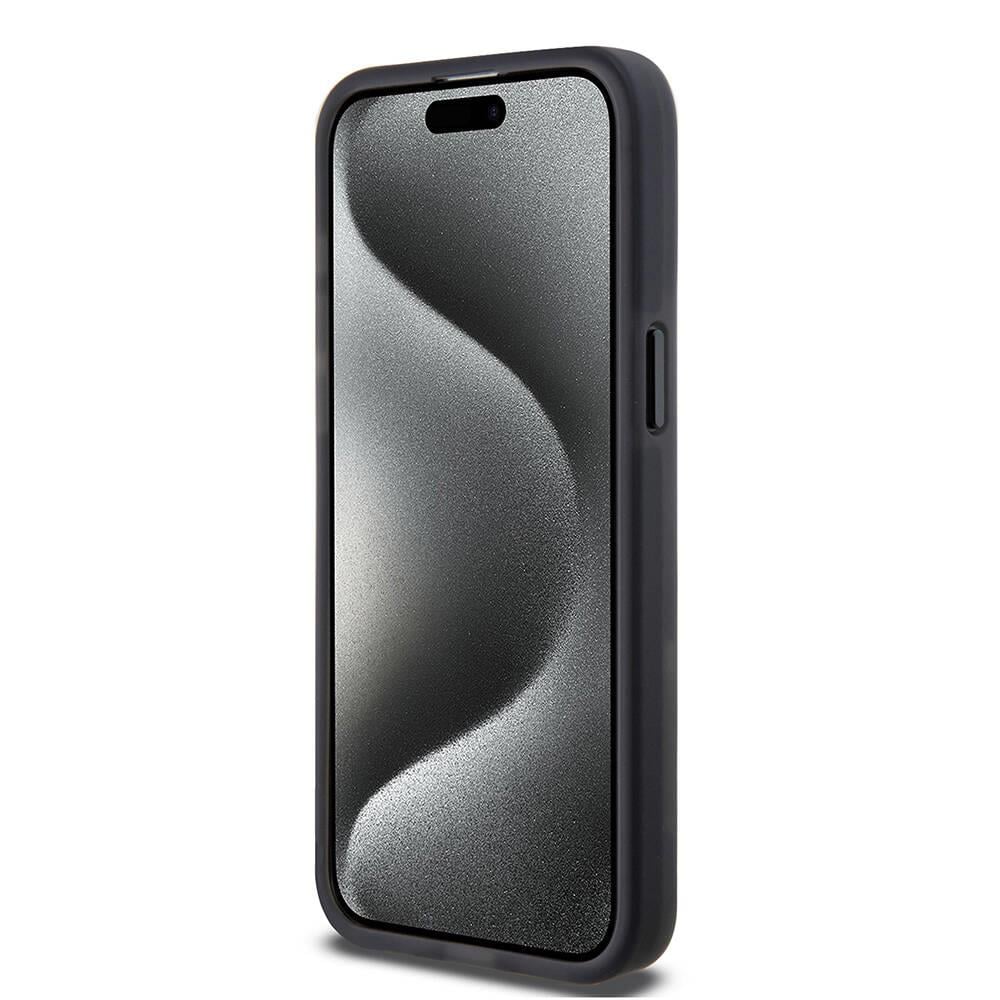 Apple iPhone 15 Pro Max Kılıf TUMI Orjinal Lisanslı M-safe Şarj Özellikli Buzlanmış Saydam Ağ Kamuflajı Desenli Kapak