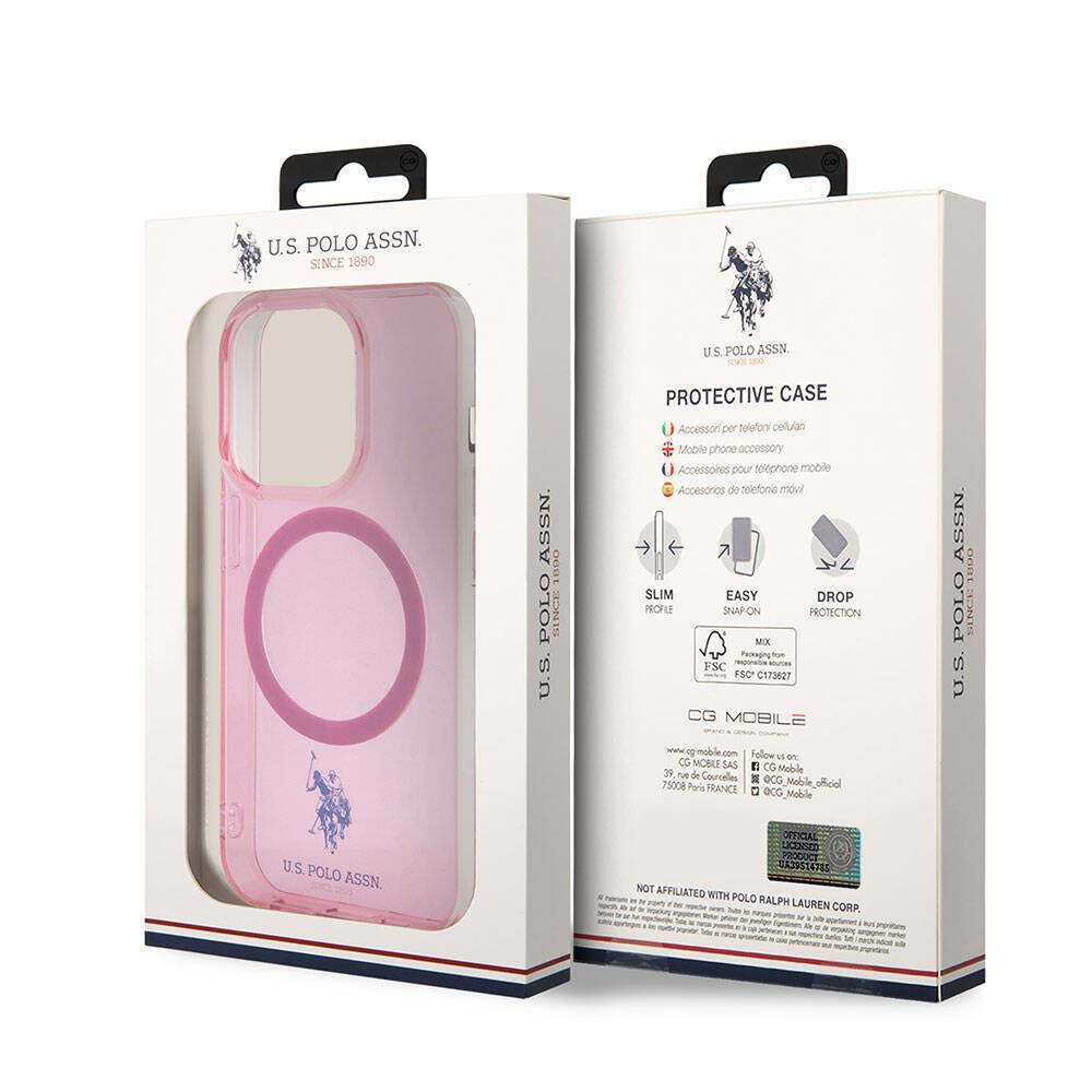 Apple iPhone 15 Pro Max Kılıf U.S. Polo Assn. Orjinal Lisanslı M-safe Şarj Özellikli Transparan Tasarım Kapak