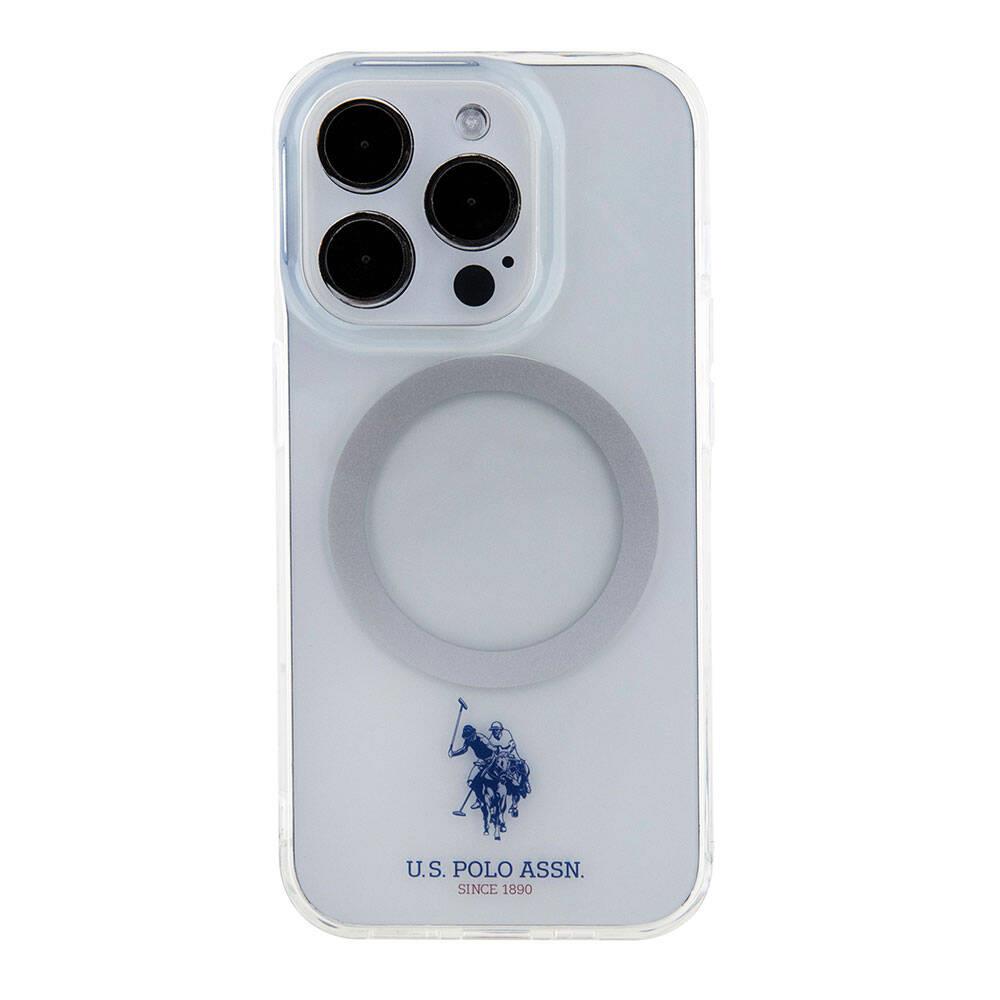 Apple iPhone 15 Pro Max Kılıf U.S. Polo Assn. Orjinal Lisanslı M-safe Şarj Özellikli Transparan Tasarım Kapak