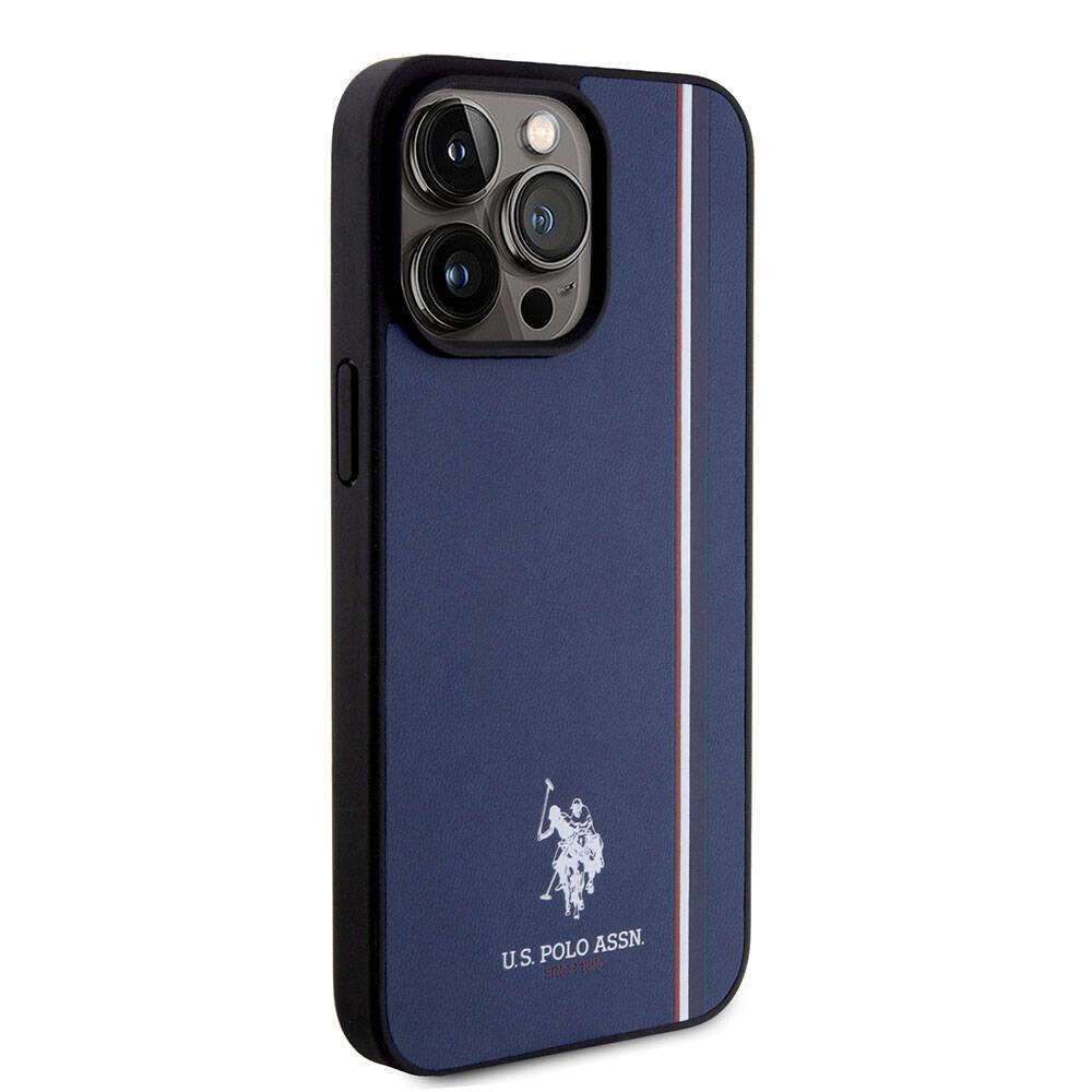 Apple iPhone 15 Pro Max Kılıf U.S. Polo Assn. Orjinal Lisanslı Üç Renk Şerit Tasarımlı Baskı Logolu Kapak