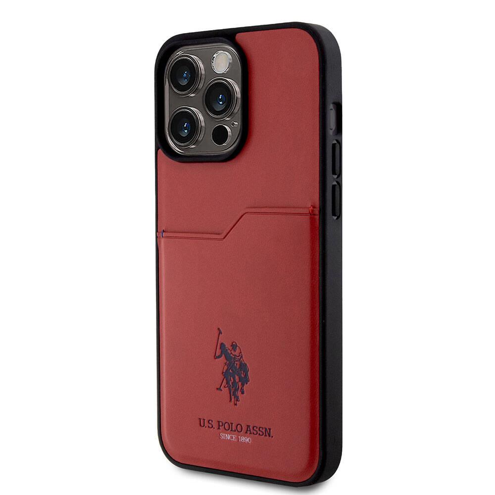 Apple iPhone 15 Pro Max Kılıf U.S. Polo Assn. Orjinal Lisanslı Baskı Logolu PU Kartlıklı Kapak