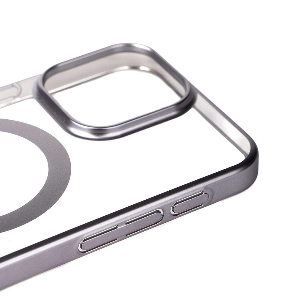 Apple iPhone 15 Pro Max Kılıf Wireless Şarj Özellikli Sert PC Zore Mat Riksos M-safe Kapak