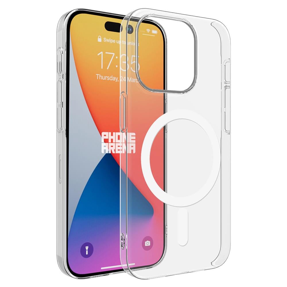 Apple iPhone 15 Pro Max Kılıf Zore M-safe Şarj Özellikli Şeffaf Tek Kamera Çerçeveli Porto Kapak