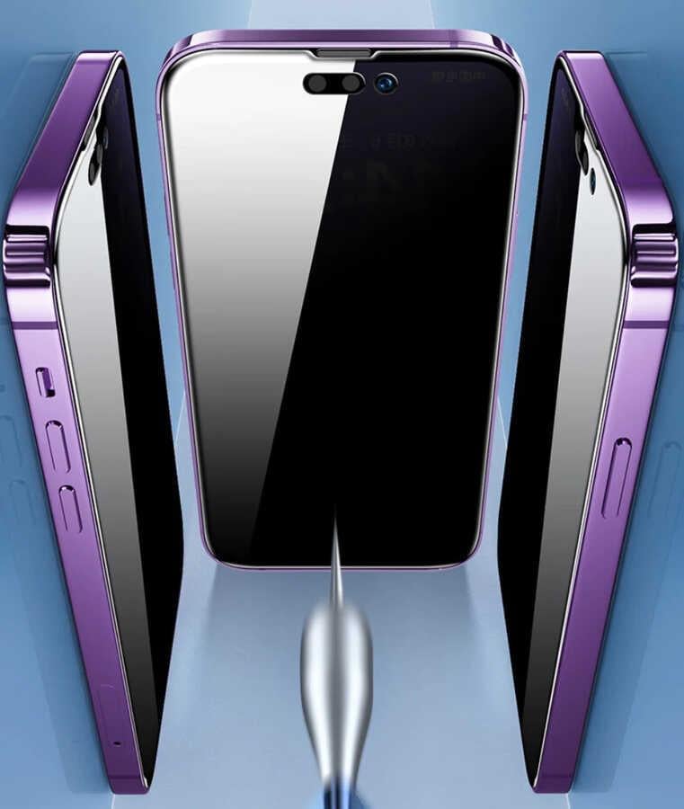 Apple iPhone 15 Pro Max Zore Kor Privacy Cam Ekran Koruyucu