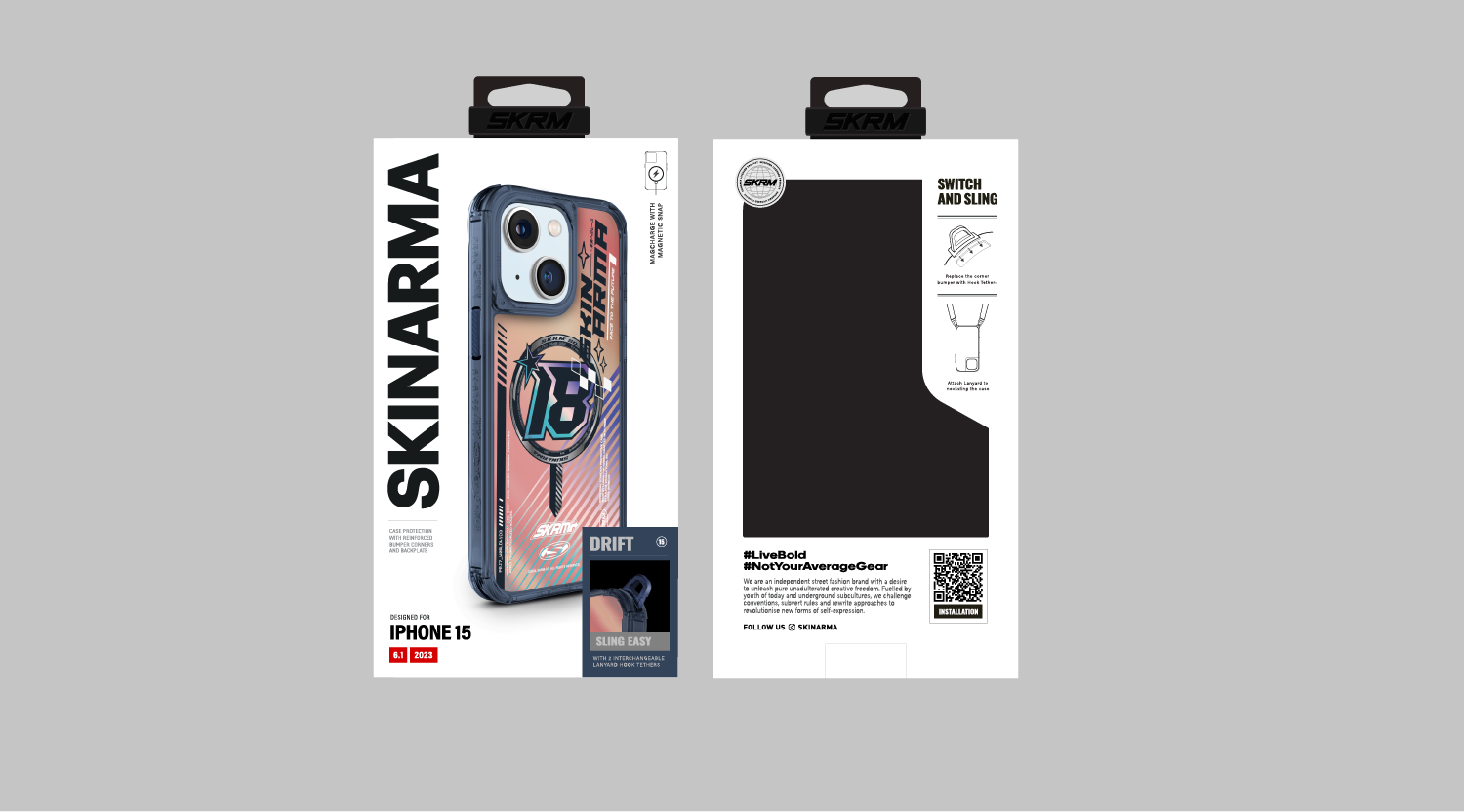 Apple iPhone 15 SkinArma M-safe Şarj Özellikli Sticker Yapıştırmalı Drift Kapak