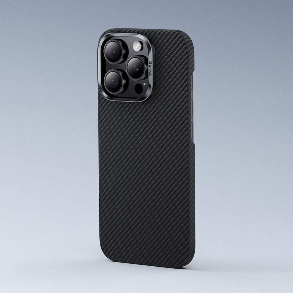 Apple iPhone 16 Kılıf Benks M-safe Şarj Özellikli Magnetik ArmorAir 600D Kevlar Fiber Kapak