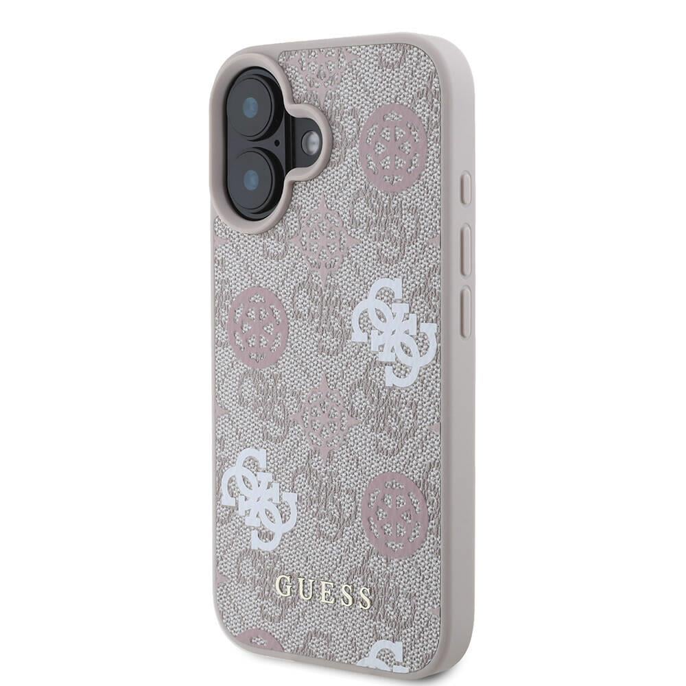 Apple iPhone 16 Kılıf Guess Orjinal Lisanslı M-safe Şarj Özellikli 4G Desenli Yazı Logolu Peony Kapak