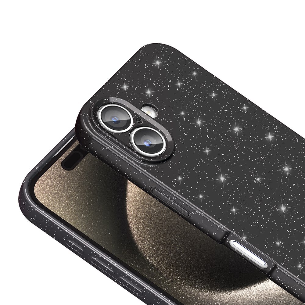 Apple iPhone 16 Kılıf Kamera Korumalı Simli Lüks Zore Koton Kapak