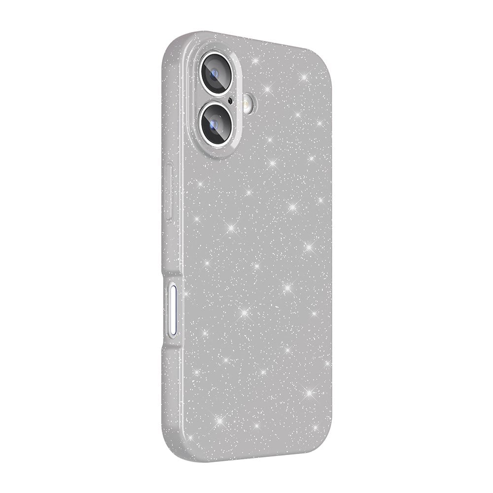Apple iPhone 16 Kılıf Kamera Korumalı Simli Lüks Zore Koton Kapak