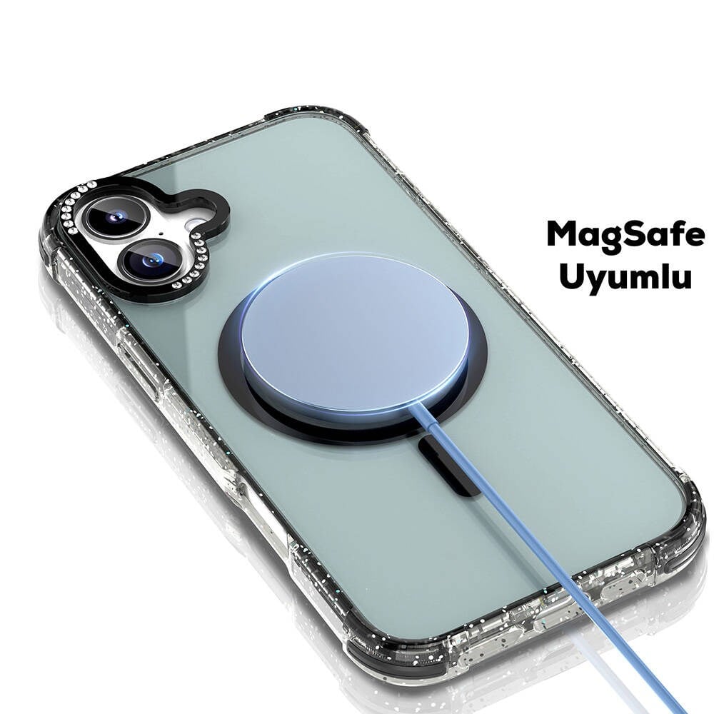 Apple iPhone 16 Kılıf M-safe Şarj Özellikli Parmak Ring Standlı Youngkit Pivot Serisi Kapak
