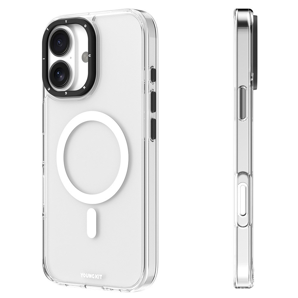 Apple iPhone 16 Kılıf M-safe Şarj Özellikli Parlayan Simli Zore Okso Kapak