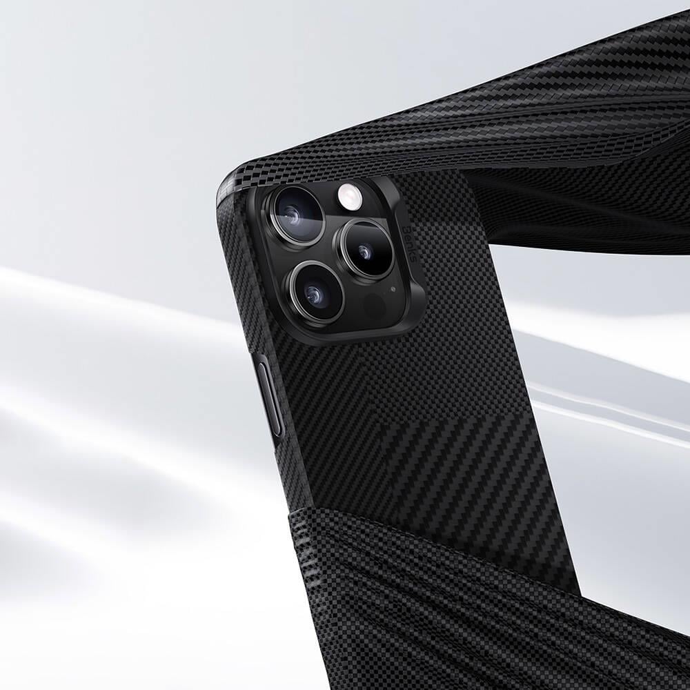 Apple iPhone 16 Kılıf M-safe Şarj Özellikli Karbon Fiber Benks Montage ArmorAir Kevlar Kapak