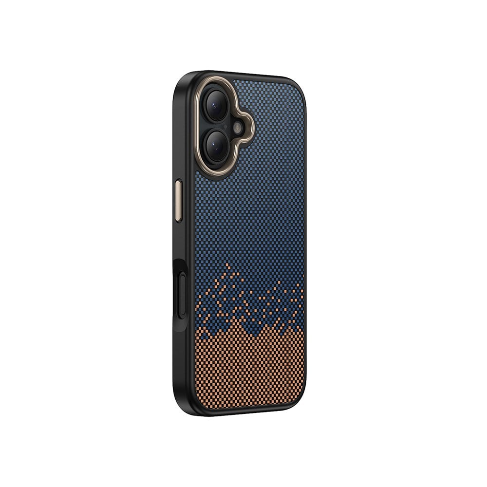 Apple iPhone 16 Kılıf M-safe Şarj Özellikli Karbon Fiber Görünümlü Zore Antina Kapak