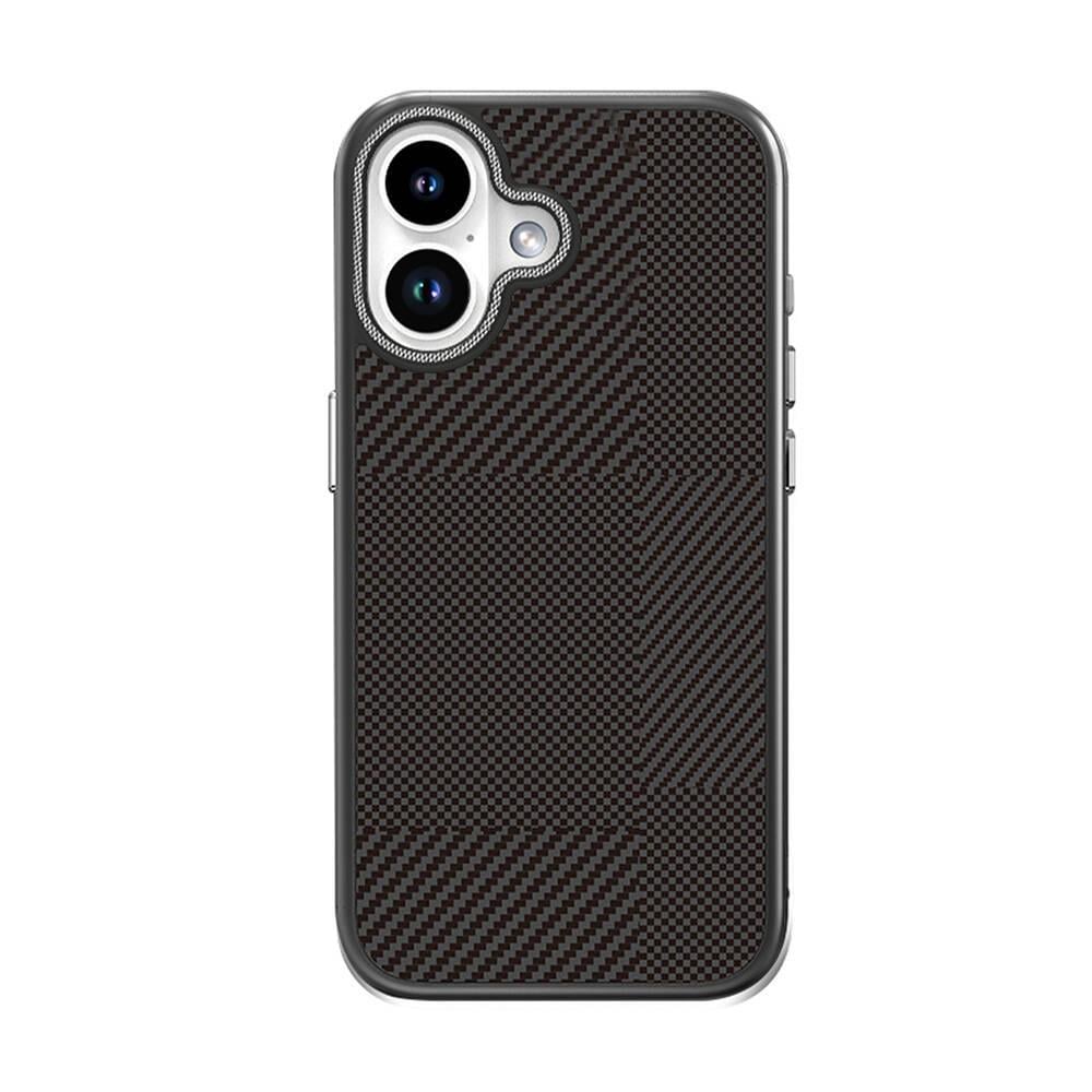 Apple iPhone 16 Kılıf M-safe Şarj Özellikli Karbon Fiber Desenli Mutural Montage Kapak