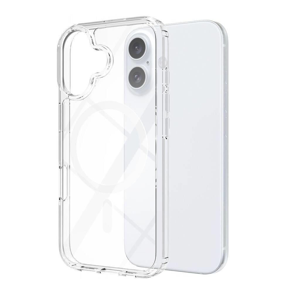 Apple iPhone 16 Kılıf M-safe Şarj Özellikli Şeffaf Sert PC Zore Embos Kapak