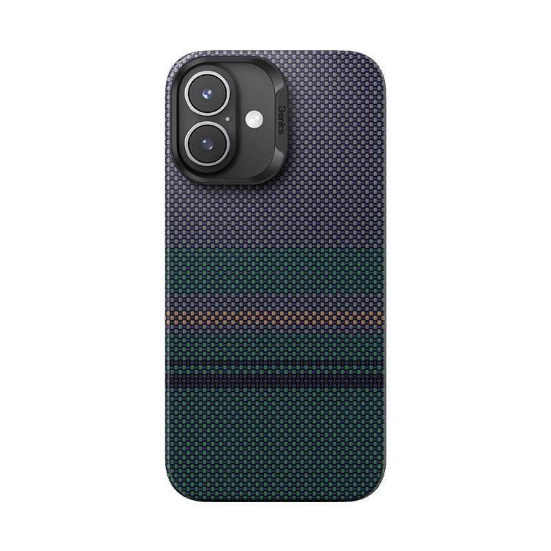 Apple iPhone 16 Kılıf M-safe Şarj Özellikli Karbon Fiber Tasarımlı Benks Aurora ArmorAir Kevlar Kapak