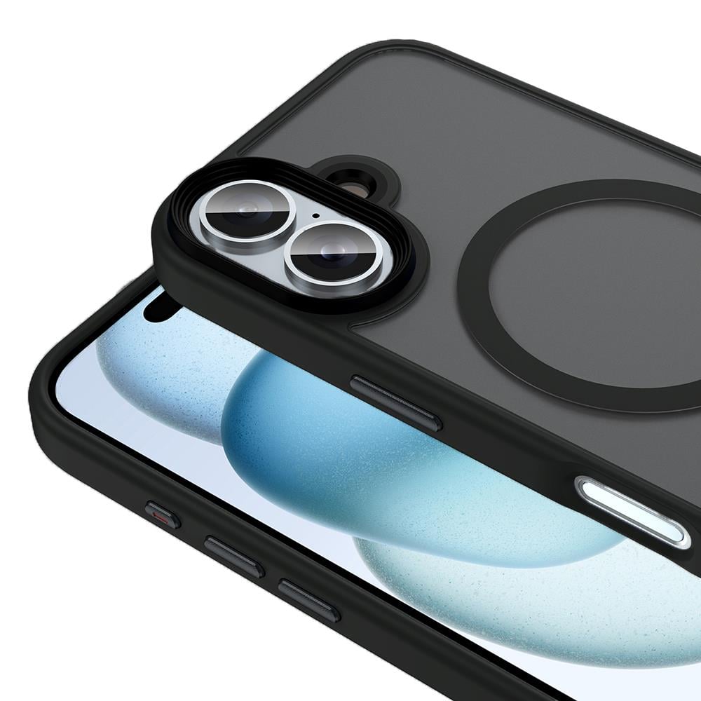 Apple iPhone 16 Kılıf Mat Arka Yüzey Wireless Şarj Özellikli Zore Flet M-safe Kapak