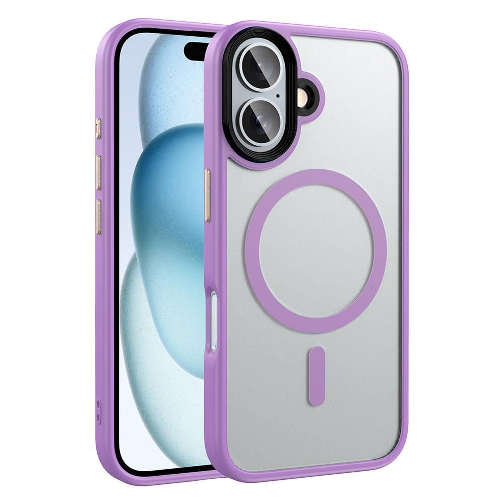 Apple iPhone 16 Kılıf Mat Arka Yüzey Wireless Şarj Özellikli Zore Flet M-safe Kapak
