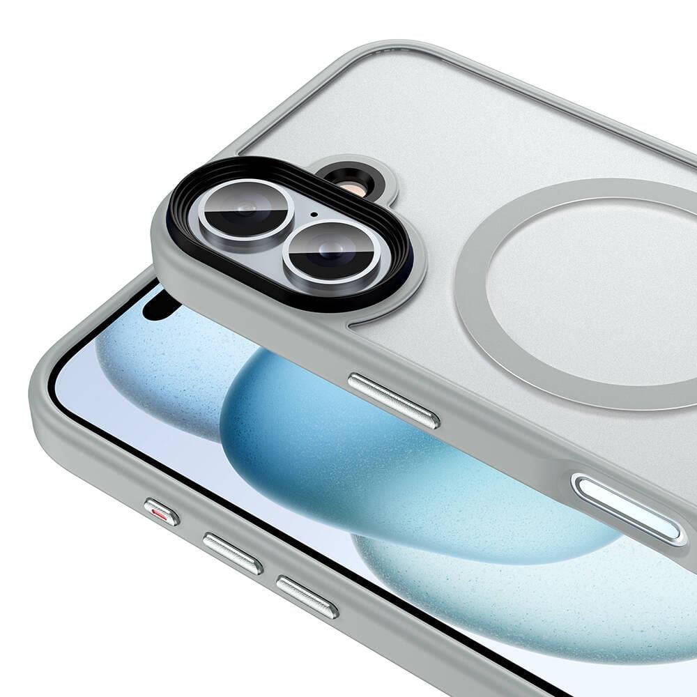 Apple iPhone 16 Kılıf Mat Arka Yüzey Wireless Şarj Özellikli Zore Flet M-safe Kapak