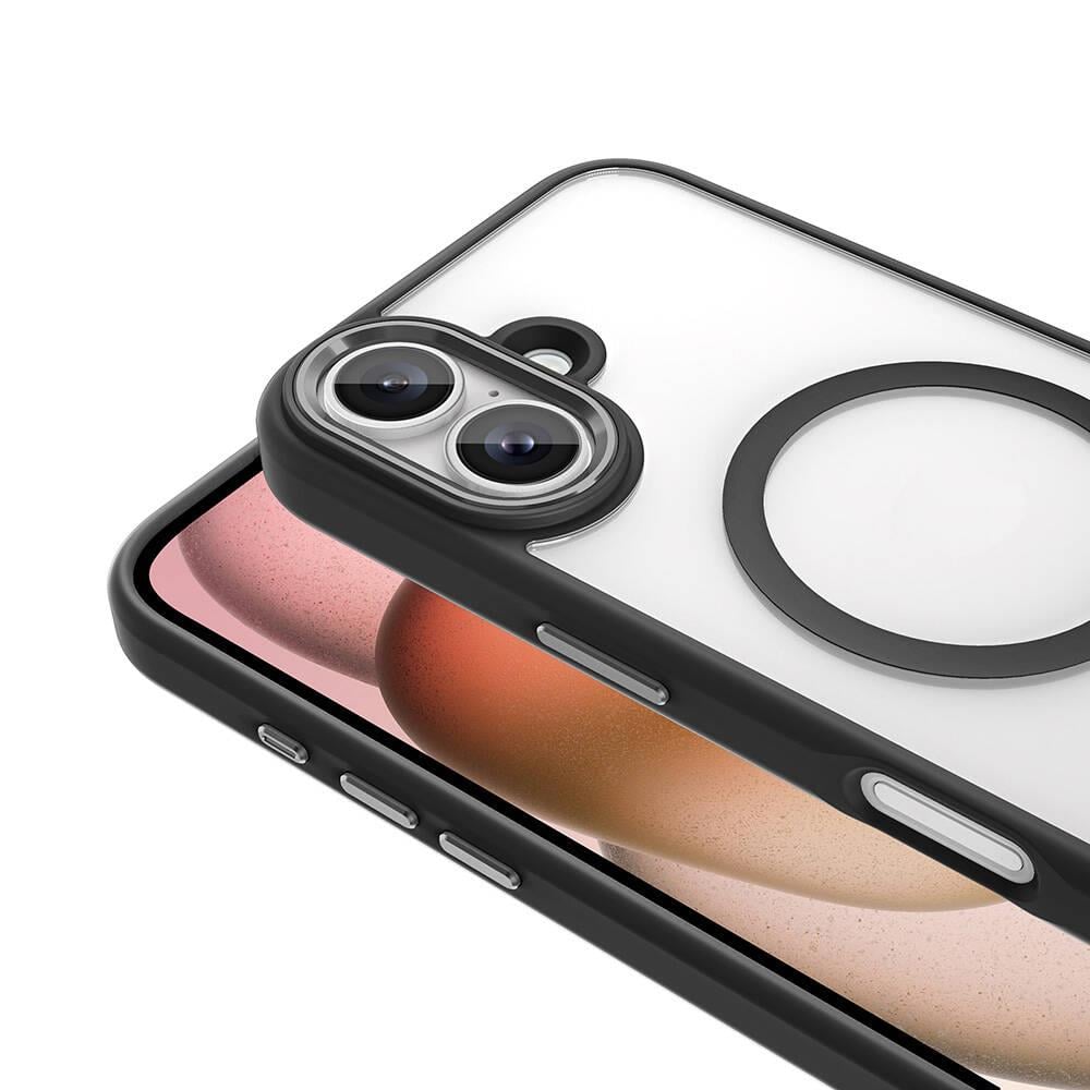 Apple iPhone 16 Kılıf Wireless Şarj Özellikli Zore Krom M-safe Silikon Kapak
