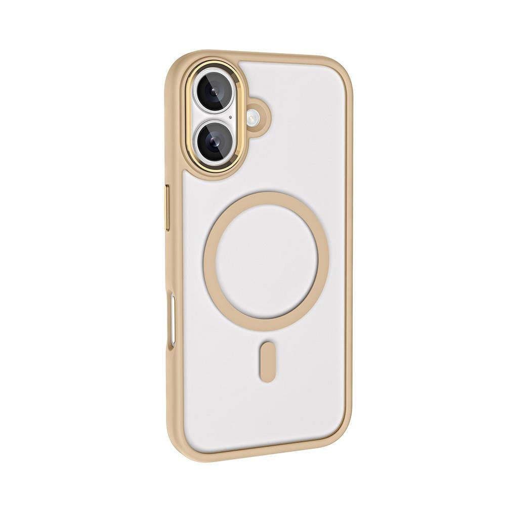 Apple iPhone 16 Kılıf Wireless Şarj Özellikli Zore Krom M-safe Silikon Kapak
