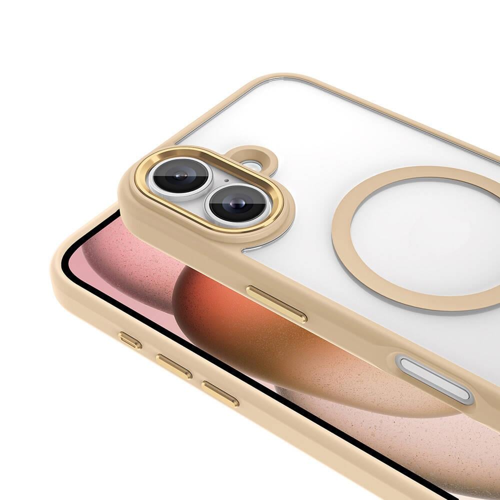 Apple iPhone 16 Kılıf Wireless Şarj Özellikli Zore Krom M-safe Silikon Kapak