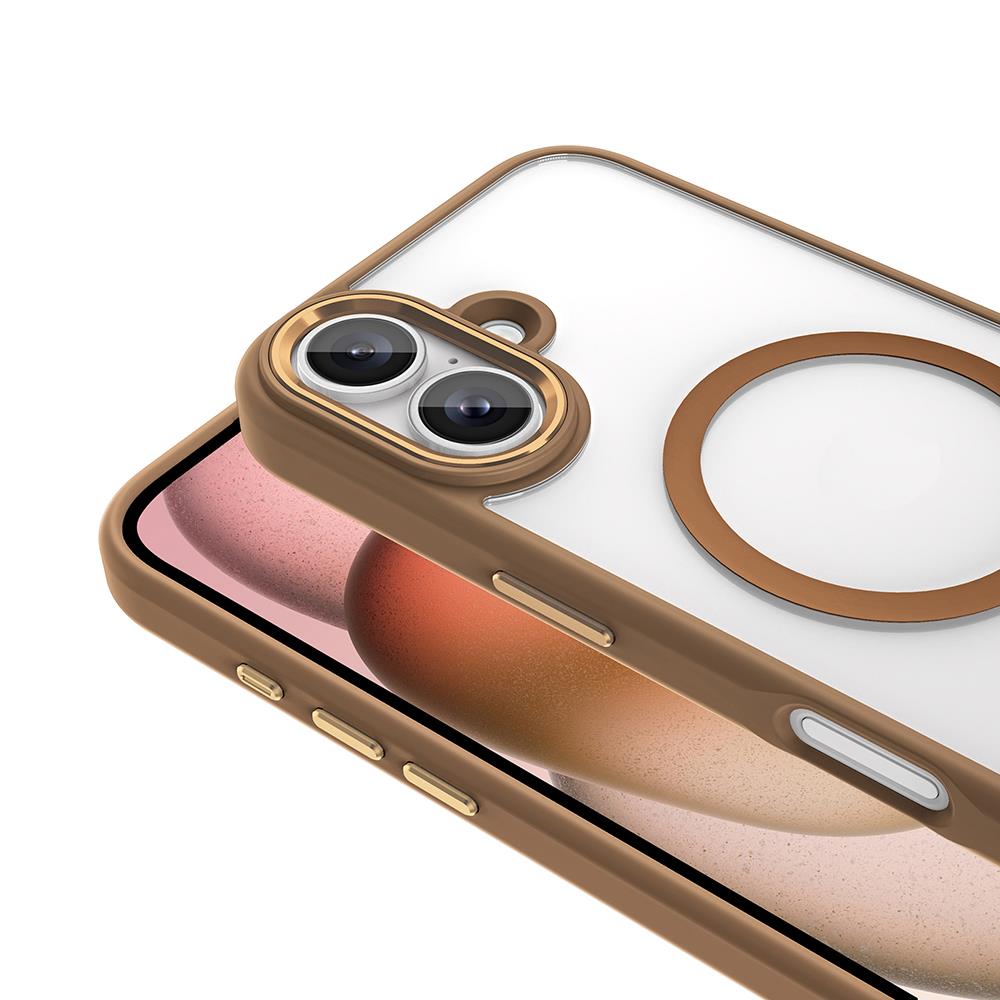 Apple iPhone 16 Kılıf Wireless Şarj Özellikli Zore Krom M-safe Silikon Kapak