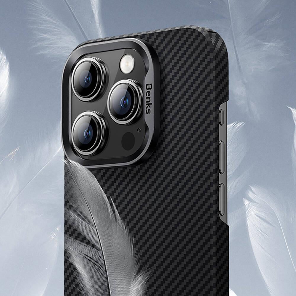 Apple iPhone 16 Plus Kılıf Benks M-safe Şarj Özellikli Magnetik ArmorAir 600D Kevlar Fiber Kapak