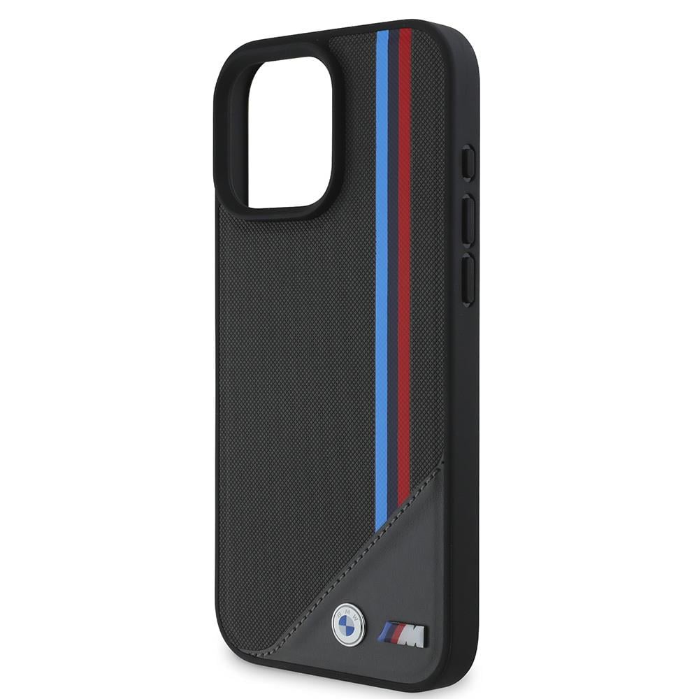 Apple iPhone 16 Plus Kılıf BMW Orjinal Lisanslı M-safe Şarj Özellikli M Logolu Üç Çizgili Dikiş Detaylı Meshed Tricolor Stripes Kapak