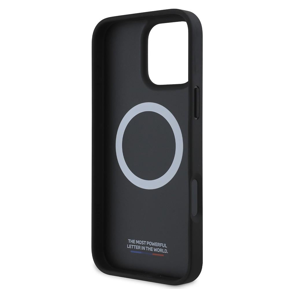 Apple iPhone 16 Plus Kılıf BMW Orjinal Lisanslı M-safe Şarj Özellikli M Logolu Üç Çizgili Dikiş Detaylı Meshed Tricolor Stripes Kapak