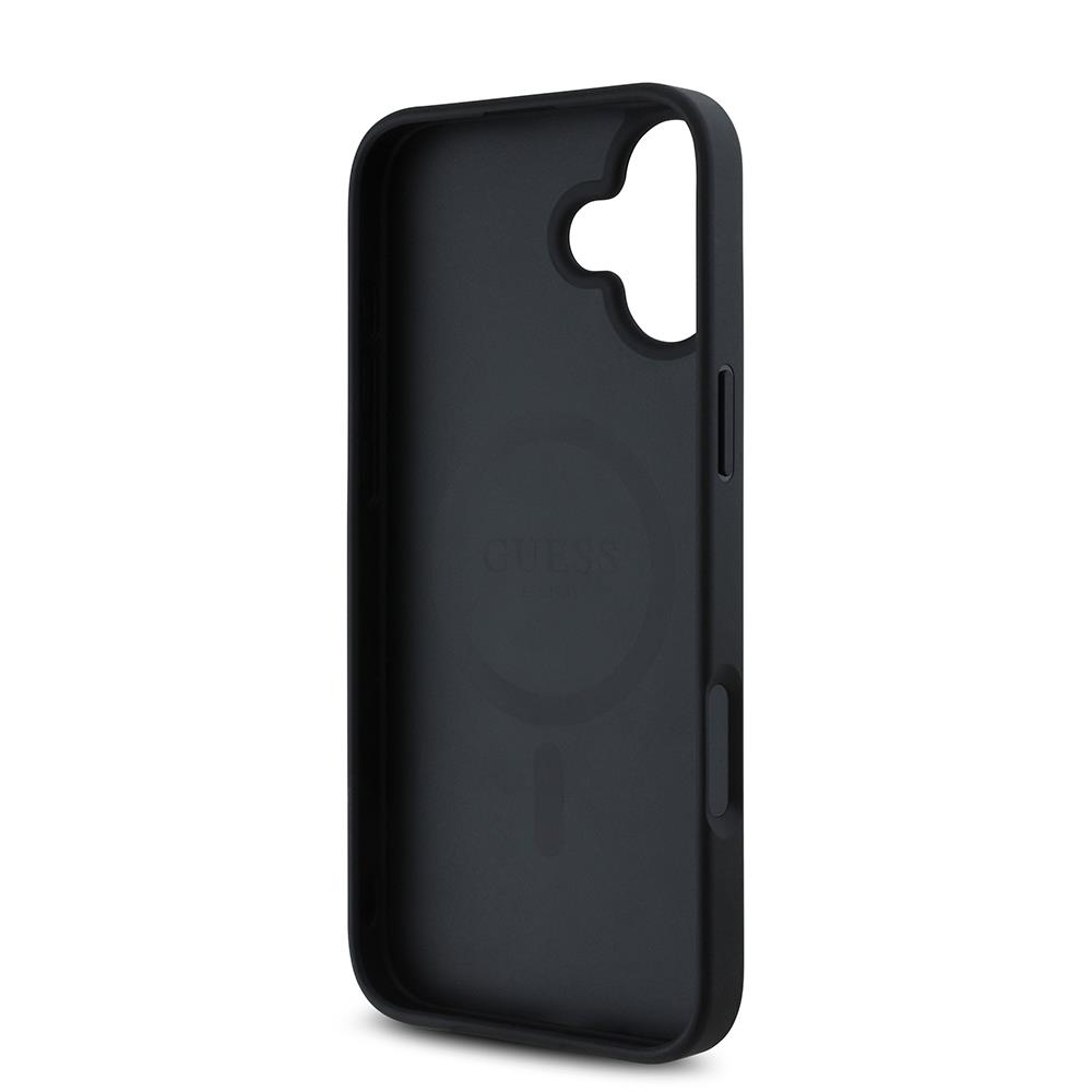 Apple iPhone 16 Plus Kılıf Guess Orjinal Lisanslı M-safe Şarj Özellikli Gül Baskılı 4G Desenli Yazı Logolu Kapak