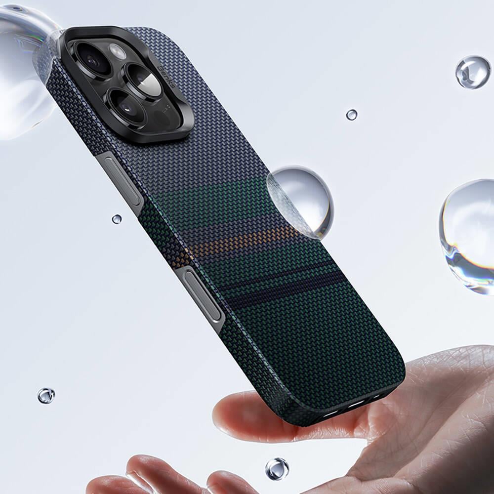 Apple iPhone 16 Plus Kılıf M-safe Şarj Özellikli Karbon Fiber Tasarımlı Benks Aurora ArmorAir Kevlar Kapak