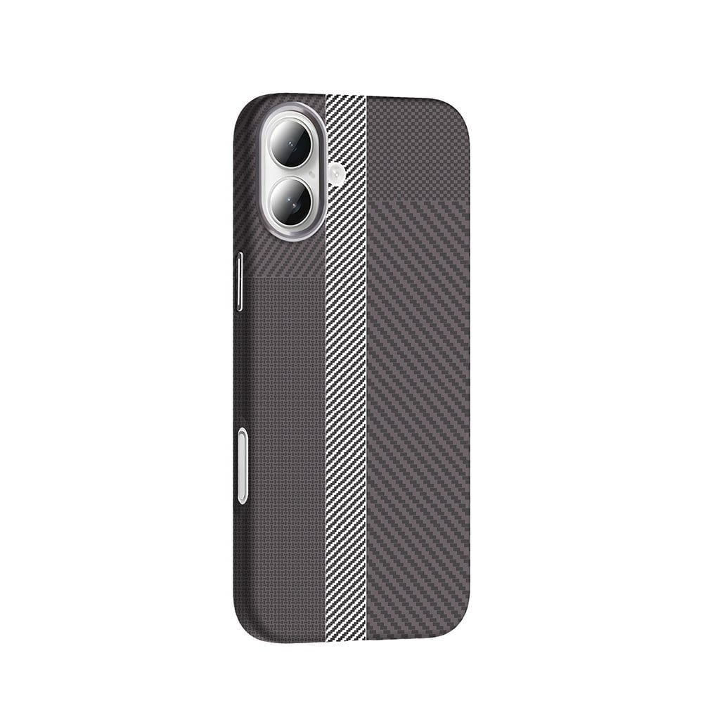 Apple iPhone 16 Plus Kılıf M-safe Şarj Özellikli Karbon Fiber Görünümlü Zore Gros Kapak