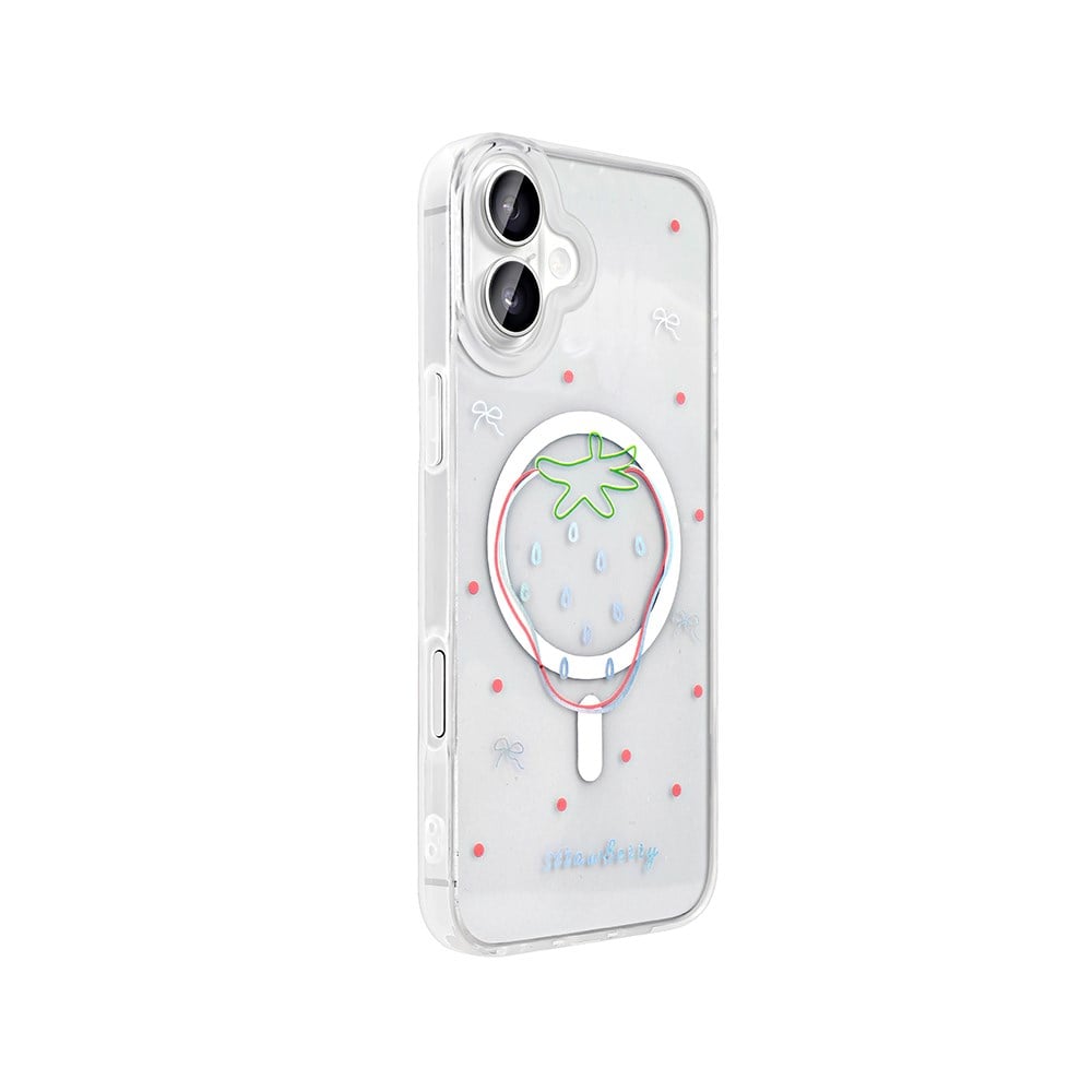 Apple iPhone 16 Plus Kılıf M-Safe Şarj Özellikli Şeffaf Zore Folk Sert Kapak