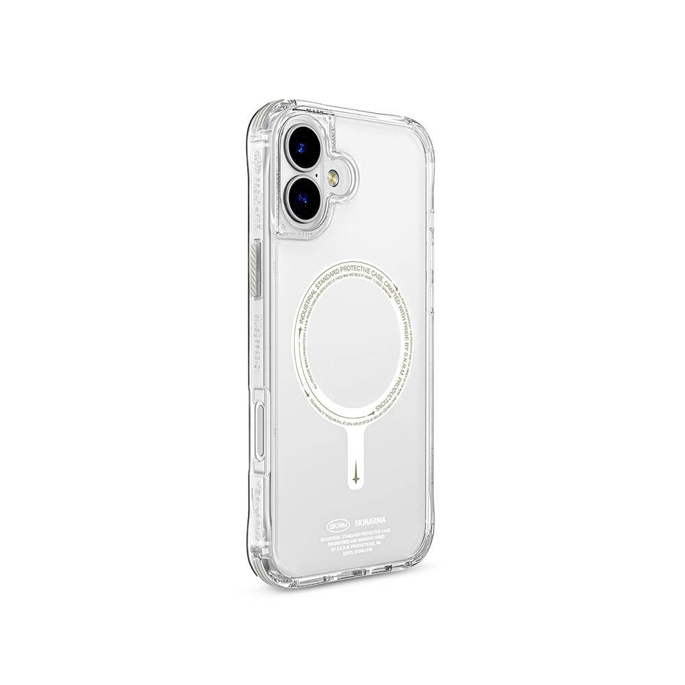 Apple iPhone 16 Plus Kılıf M-safe Şarj Özellikli Şeffaf Airbag Tasarımlı Skinarma Saido Nightglow Kapak
