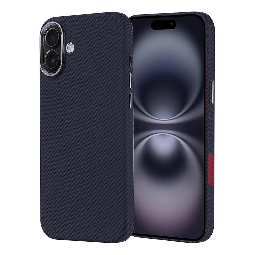 Apple iPhone 16 Plus Kılıf M-safe Şarj Özellikli Karbon Fiber Görünümlü Zore Nekst Kapak