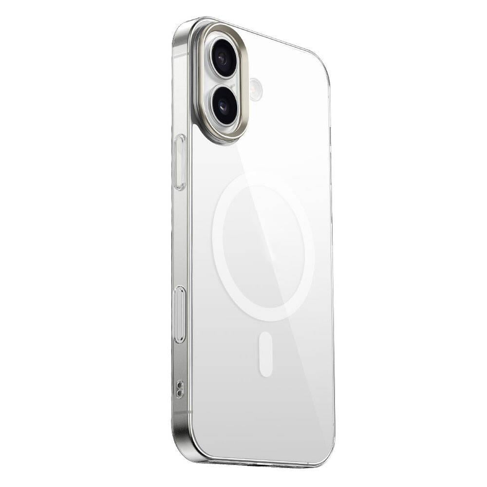 Apple iPhone 16 Plus Kılıf M-safe Şarj Özellikli Şeffaf Cam Arka Yüzey Zore G-Glass Kapak